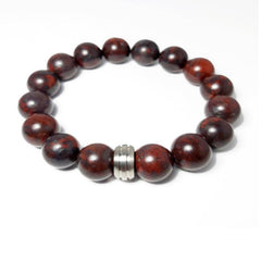 Natural Blood Chalcedony Stone Bead Bracelet