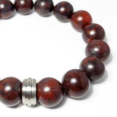 Natural Blood Chalcedony Stone Bead Bracelet