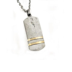 Theodore Damascus Stainless Steel Dog Tag Pendant - Theodore Designs