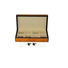 Theodore High Gloss Burl Wooden Cufflinks Box for 8 Pairs Storage - Theodore Designs