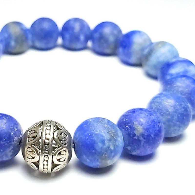 Theodore Matte Blue lapis lazuli and  Pave Bracelet - Theodore Designs