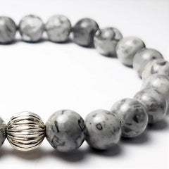 Theodore Natural Gray Jasper Beads Bracelet - Theodore Designs