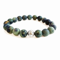 Theodore Natural Green Zebra Jasper Beads Bracelet - Theodore Designs