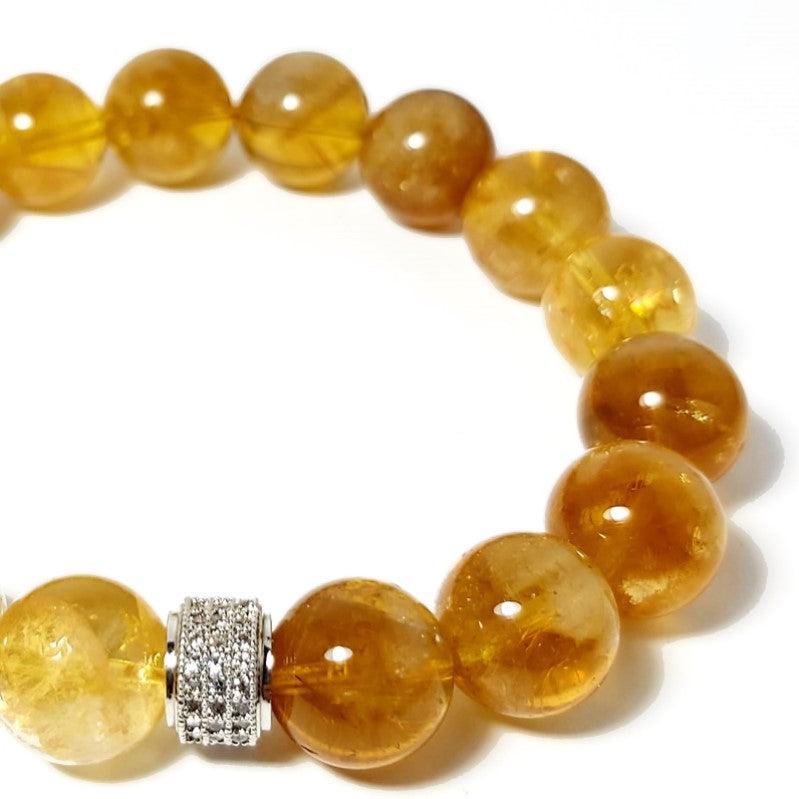 Theodore Natural Yellow Citrine  Gemstone Bead Bracelet - Theodore Designs