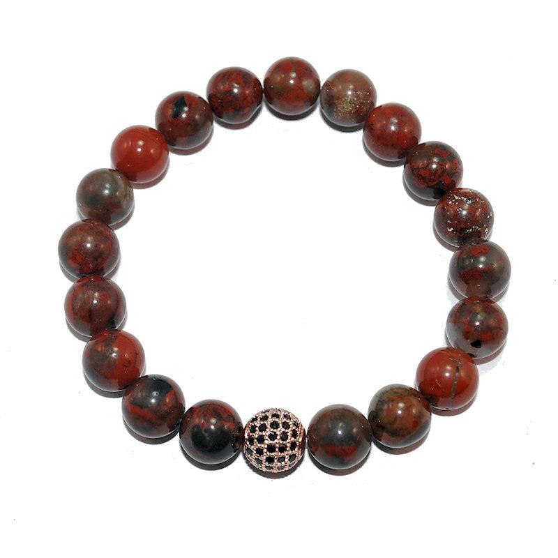 Theodore Poppy Jasper and Micro Pave Beads Bracelet - Theodore Designs