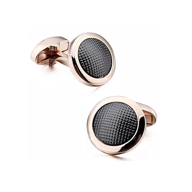 Theodore Round Gunmetal and Gold plated Cufflinks - Theodore Designs