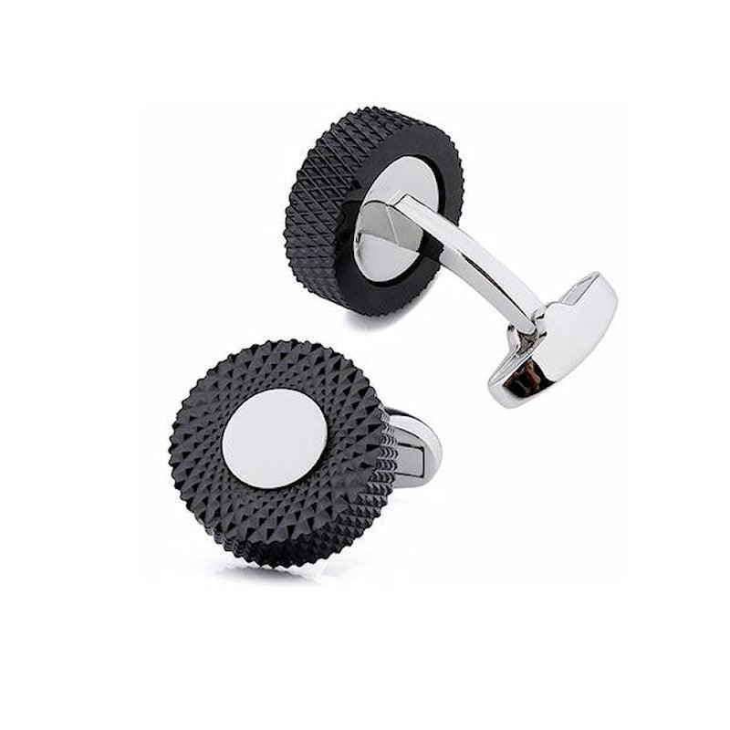 Theodore Round Gunmetal Cufflinks - Theodore Designs