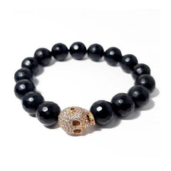 Theodore Skull and Natural Stone Beads Bracelet - Theodore Designs