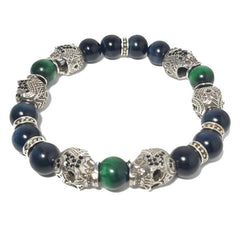 Theodore Skull and Natural Stone Beads Bracelet - Theodore Designs