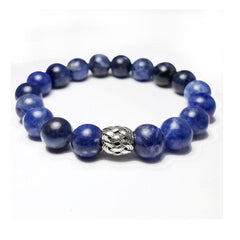 Theodore Sodalite and Antique Silver Bead Bracelet - Theodore Designs