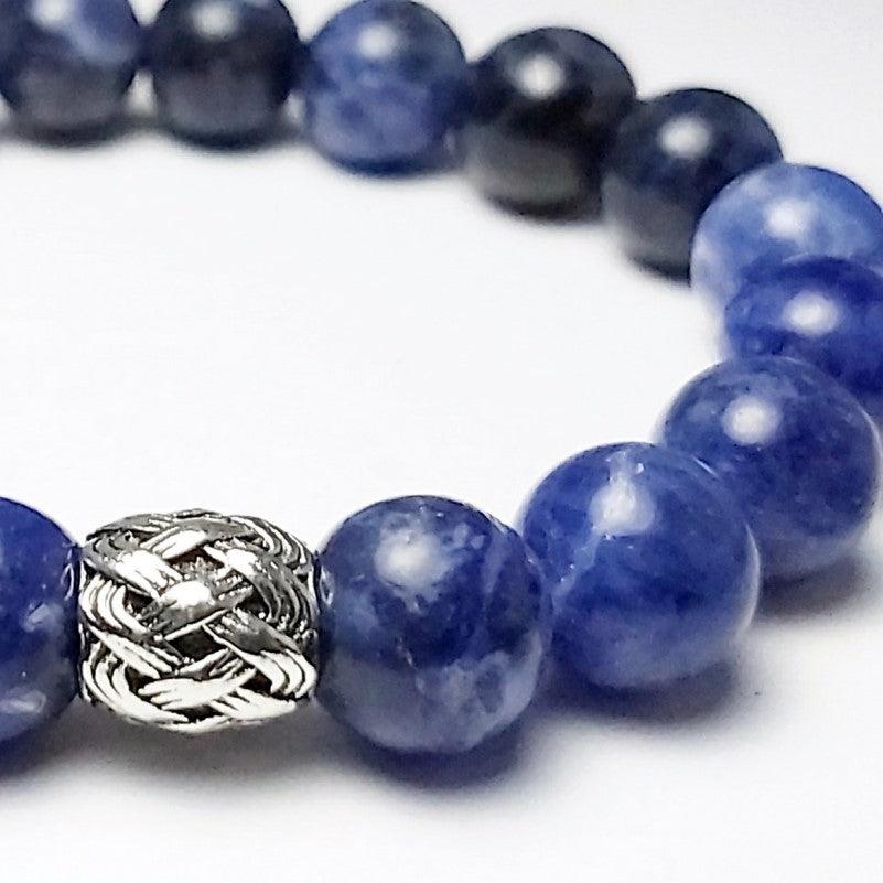 Theodore Sodalite and Antique Silver Bead Bracelet - Theodore Designs