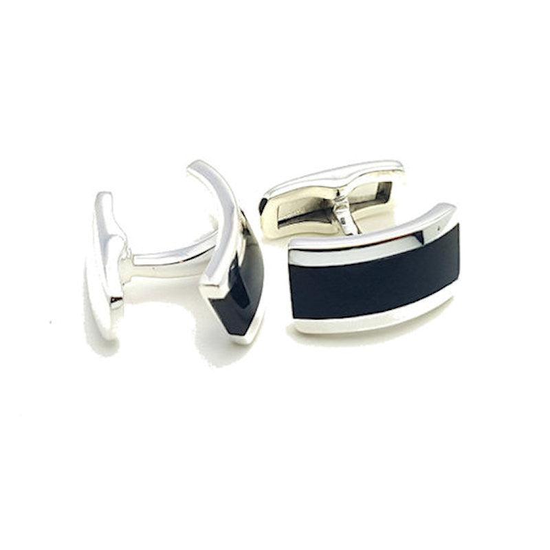 Theodore Sterling Silver Onyx Cufflinks - Theodore Designs