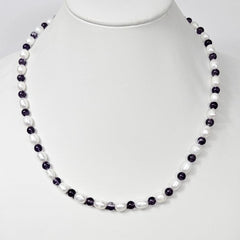 Baroque Freashwater Pearls, and Amethyst Bead Necklace