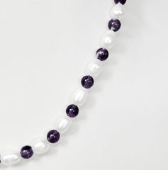 Baroque Freashwater Pearls, and Amethyst Bead Necklace