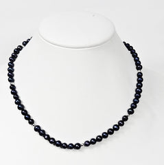 Men's Black Cultured Freshwater Pearl Strand Necklace