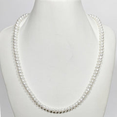 Button White Baroque Freashwater Pearl Necklace