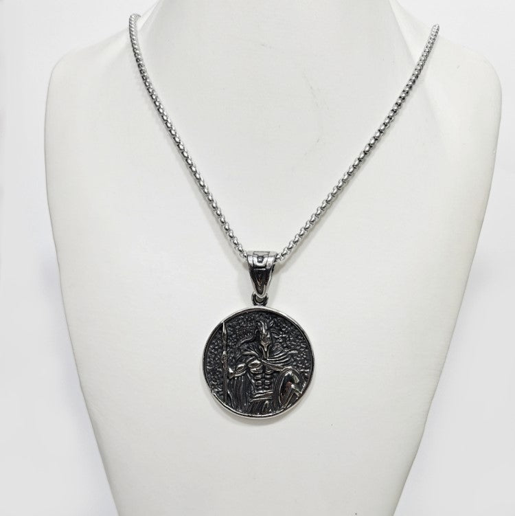 Greek Spartan Worrier Stainlees Steel Pendant and Chain