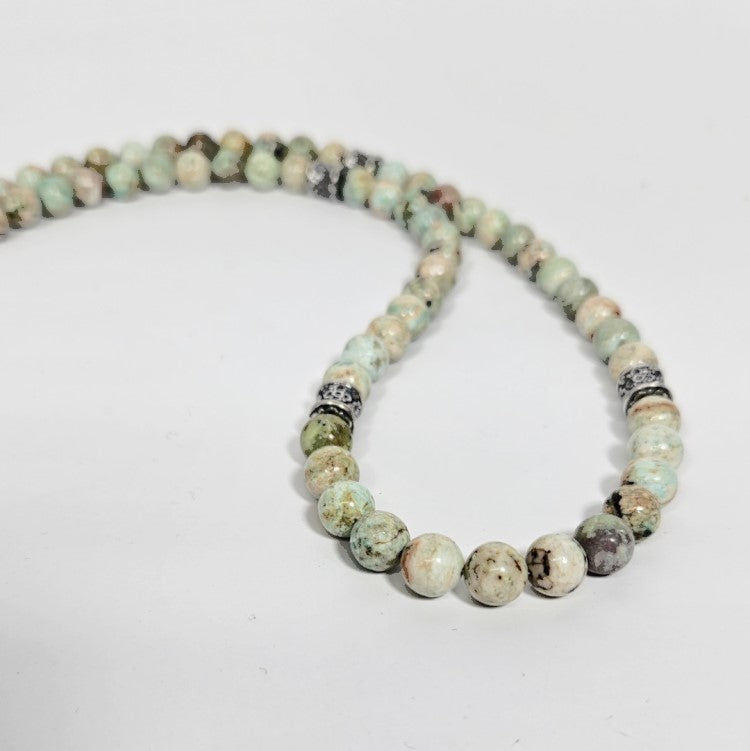 Peruvian Turquoise and Sterling silver Beaded Necklace