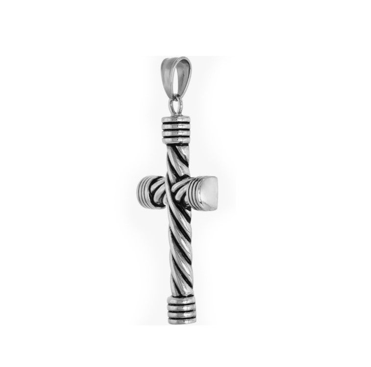 Stainless Steel Cable Rope Cross Necklace