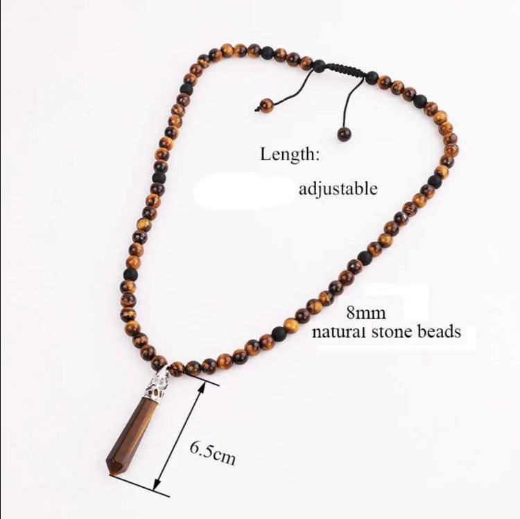 Stone Beaded Men and Healing Point Necklaces