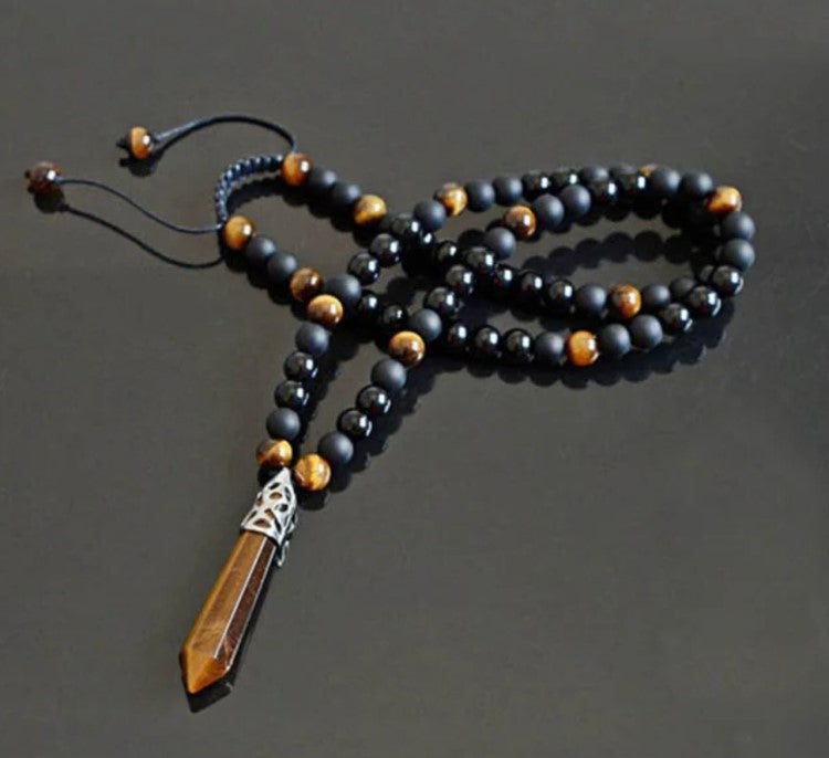 Stone Beaded Men and Healing Point Necklaces