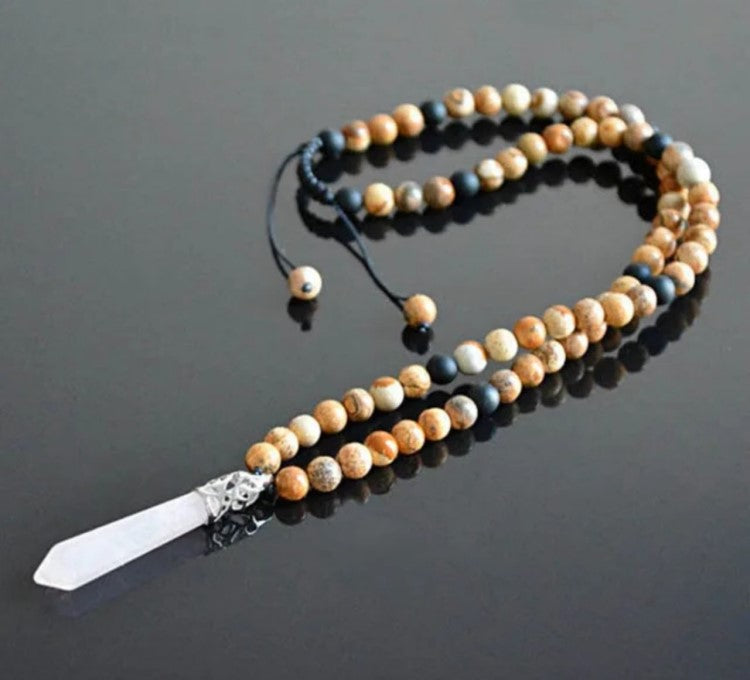 Stone Beaded Men and Healing Point Necklaces