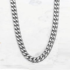 Stainless Steel Men's Cuban Chain Necklace 9mm wide