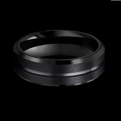 Theodore Black Zirconium Wedding Band (8mm)