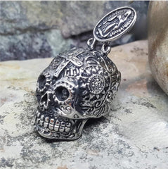 Stainless Steel Day of the Dead Skull Pendant