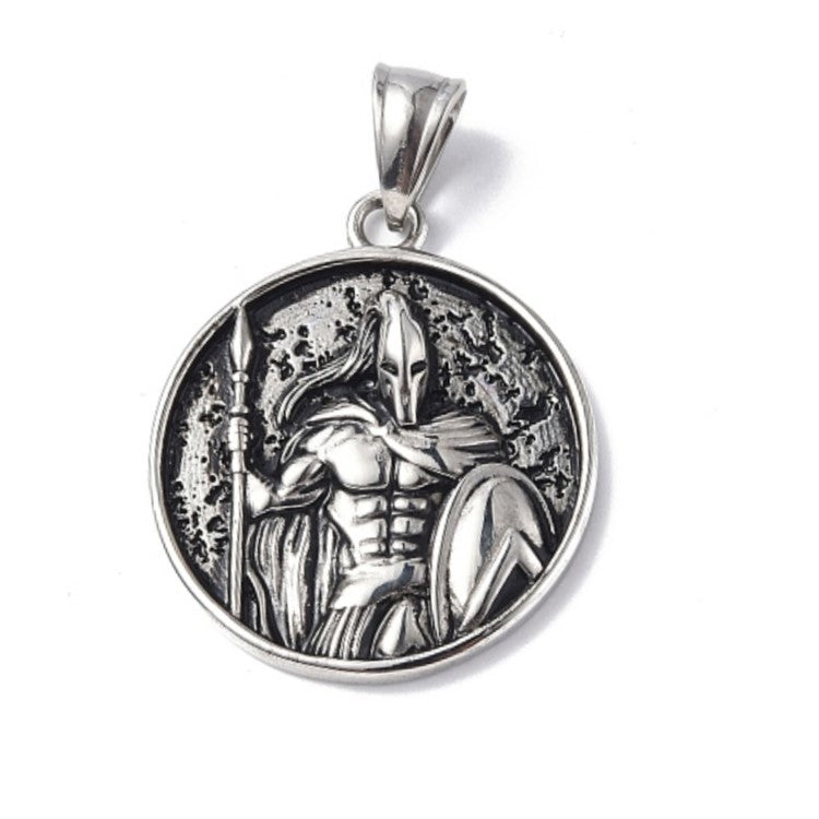 Greek Spartan Worrier Stainlees Steel Pendant and Chain