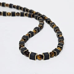 Lava and  Tiger Eye Beaded Necklace