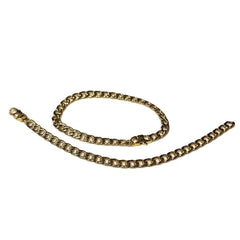 Stainless Steel Gold  Curb Open Link Bracelet (6.5mm)