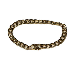 Stainless Steel Gold  Curb Open Link Bracelet (6.5mm)