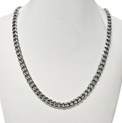 Men’s 7mm Hypoallergenic Stainless Steel Curb Chain Necklace