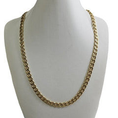 Men’s 7mm Hypoallergenic Gold-Plated Stainless Steel Curb Chain Necklace (50cm)