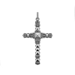 Black Ethno Look Cross Pendant – 925 Sterling Silver