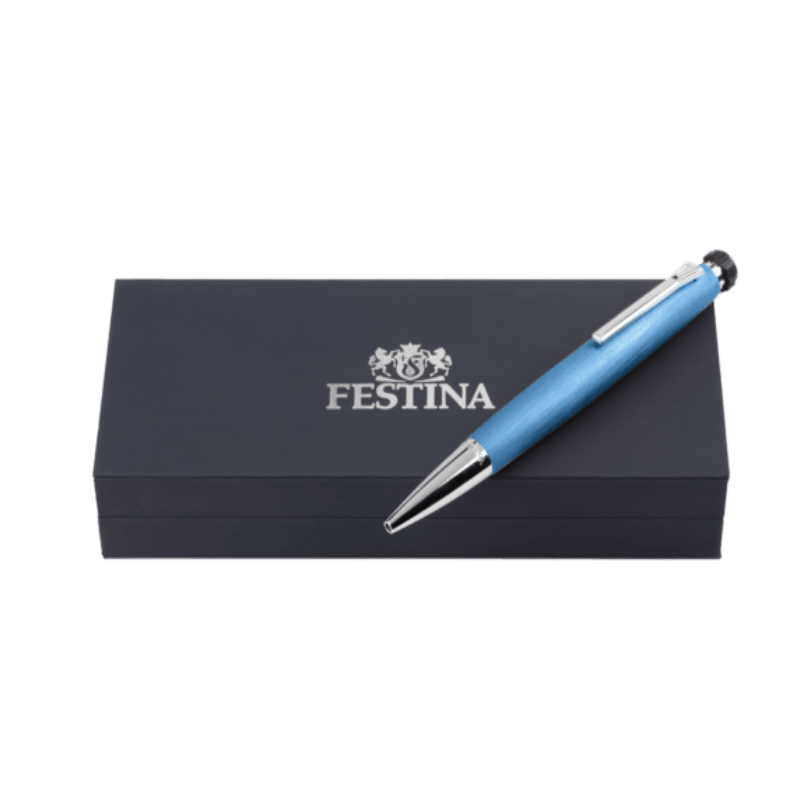 Festina Chronobike Blue & Chrome Ballpoint Pen - Theodore Designs